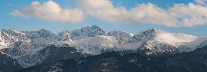 Panoramic view of Tatra Mountain and from Gubalowka Peak