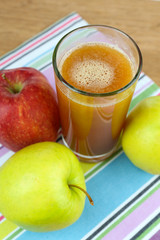 Healthy fresh juice of apples close up