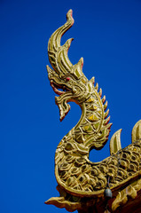 Fototapeta na wymiar Thai dragon or king of Naga statue