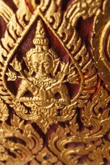 Ancient traditional Thai style wall