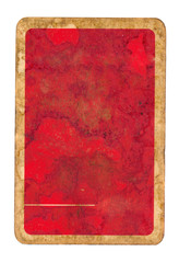old dirty playing card red paper cover