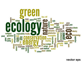 Fototapeta premium Vector conceptual ecology word cloud