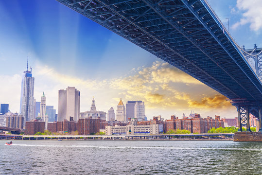 Fototapeta Brooklyn Bridge and Manhattan skyline