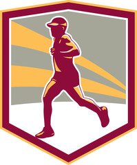 Marathon Runner Shield Retro