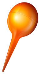 An orange syringe ball