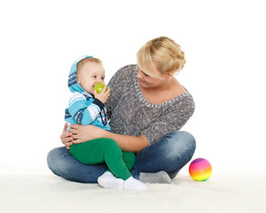 Mother with small baby..