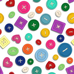 Seamless pattern of sewing buttons