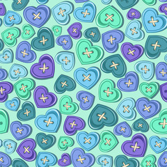 Seamless pattern of sewing buttons