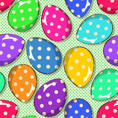 Seamless pattern of funny Easter eggs