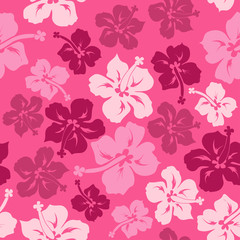 Floral seamless pattern of Hawaiian hibiscus © Annykos