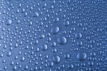 Drops of water on blue background - 62013984