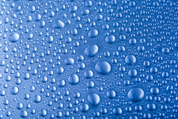 Drops of water on blue background - 62014995