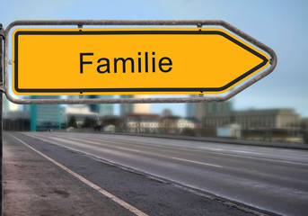 Obraz premium Strassenschild 14 - Familie