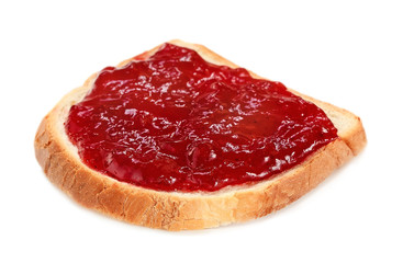 Bread with strawberry jam