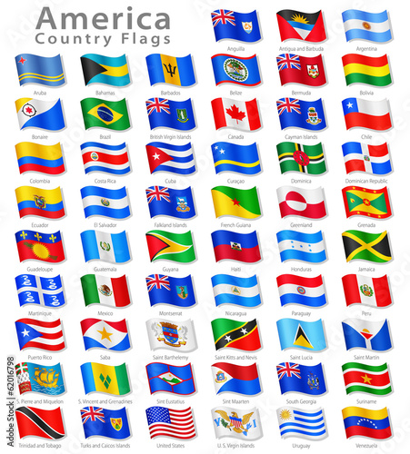 "American Vector Waving flag Set" Stock image and royalty-free vector