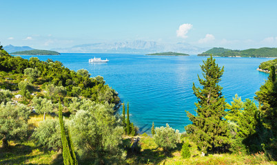 Naklejka premium Lefkada coast summer landscape (Greece)