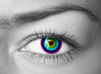 Colorful eye close-up.