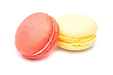 Traditional Colored French Macaroons Isolated On White