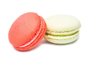 Traditional Colored French Macaroons Isolated On White