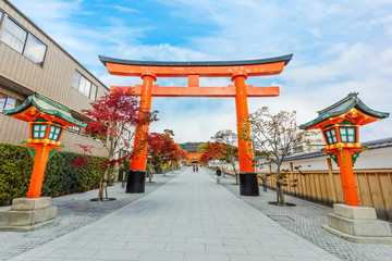Torii at Fushimi Inari shrine in Kyoto