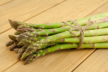 sheaf of ripe green asparagus