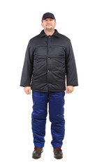 Naklejka premium Worker in winter workwear.