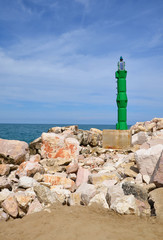 A solar beacon on the coast