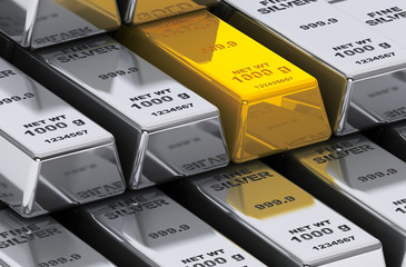 Gold and silver bars