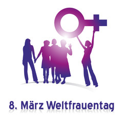 Weltfrauentag,Shilouette,Venussymbol,frei,lila,Vektor