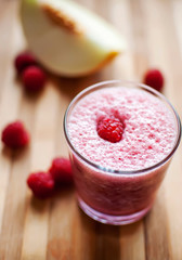 healthy raspberry and melon juice