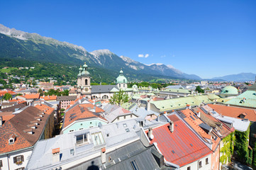Naklejka na ściany i meble Pejzaż z Innsbrucku w Austrii