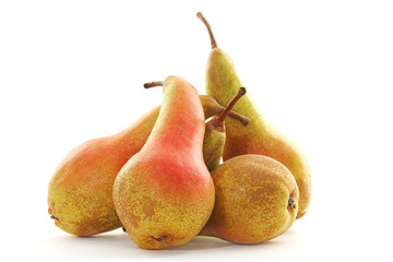 gros plan sur poires isolé sur fond blanc