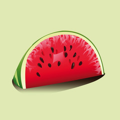 slice of ripe red watermelon with seeds