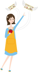 女性　エプロン　支出