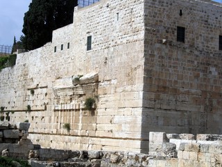 Walls of the Second Temple and Robinson Arch. Jerusalem