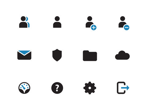 User Account duotone icons on white background.
