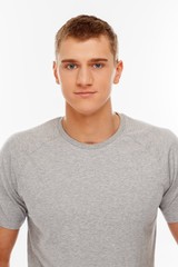 Fototapeta premium Handsome young man in grey t-shirt