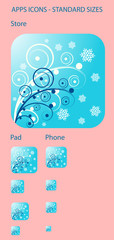 Blue Christmas background icon