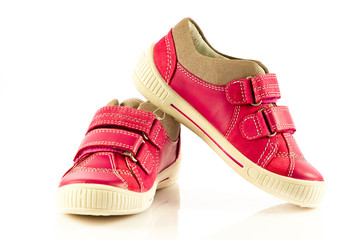 children shoes isolated  on white background. freestyle comfort