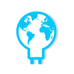 Light map of ECO World leaves idea vector illustration