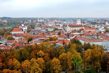 Fototapeta premium Vilnius panorama in autumn