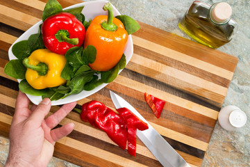 Man preparing a healthy fresh salad