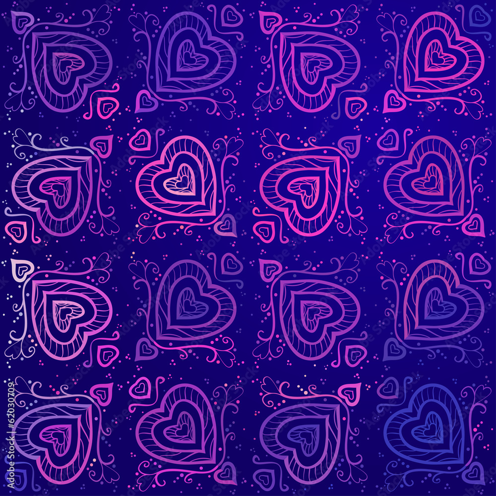 Poster Seamless Abstract Hand Drawn Vector Pattern