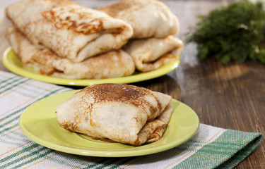 Pancakes with minced meat.