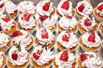 dessert canapes on a table in a restaurant