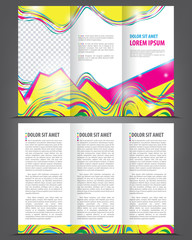 Trifold beauty brochure print template bright design