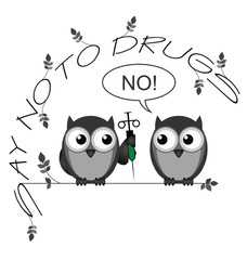 Monochrome say no to drugs twig text