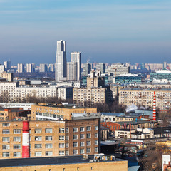 above view of residential district in Moscow