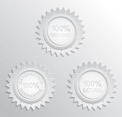 Guarantee badge paper effect