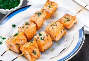 Salmon skewers